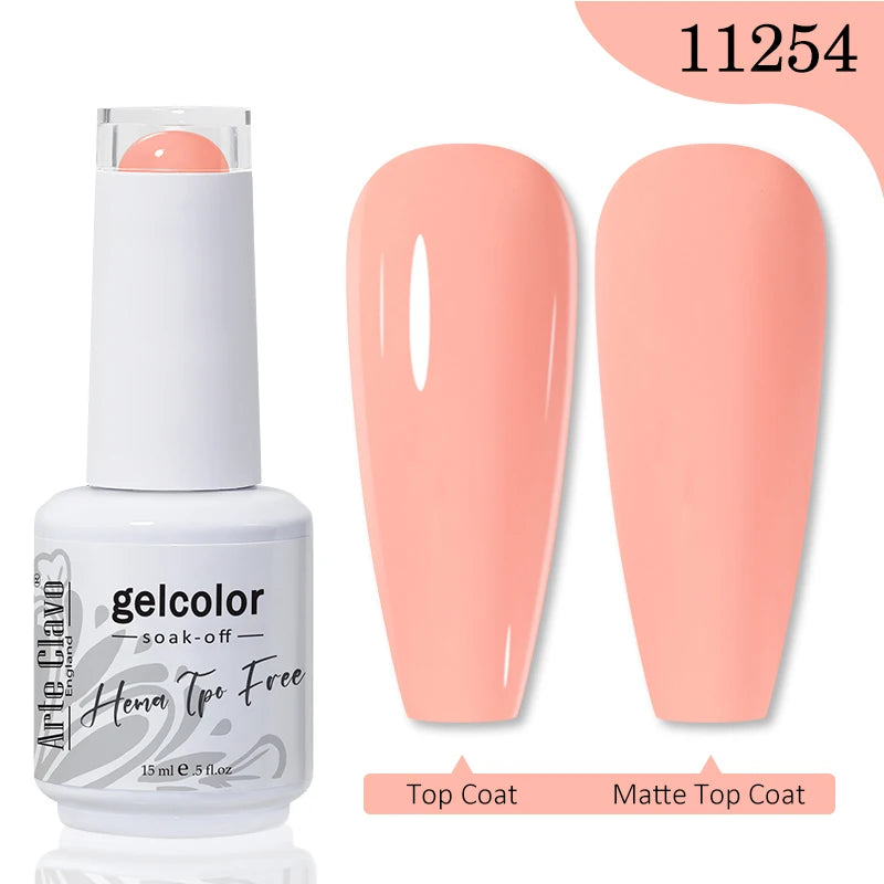 Arte Clavo HEMA TPO FREE Gel Nail Polish Jelly 15ml LED Nail Gel Hybrid Varnish Matt Top Base Coat Nail Art Gellak Primer