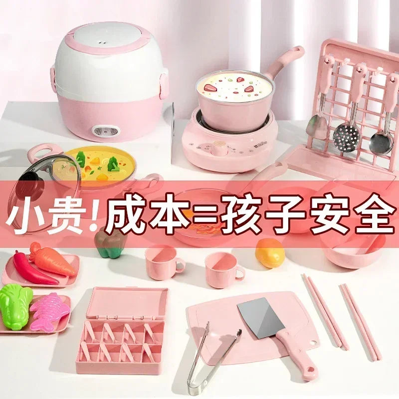 New Girl Baby Can Cook Funny Mini Kitchen Wholesale Real Cooked Family Toy Set Birthday Gift Girl Toys