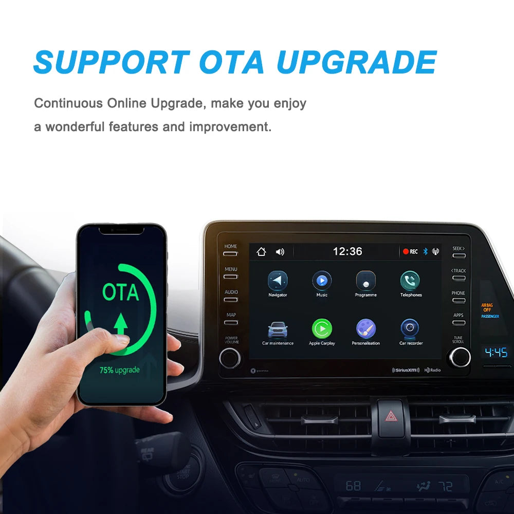 New Wireless CarPlay Android Auto Adapter 2in1 Smart Mini Box USB Plug&Play Bluetooth WiFi Fast Connect Universal Carplay Box