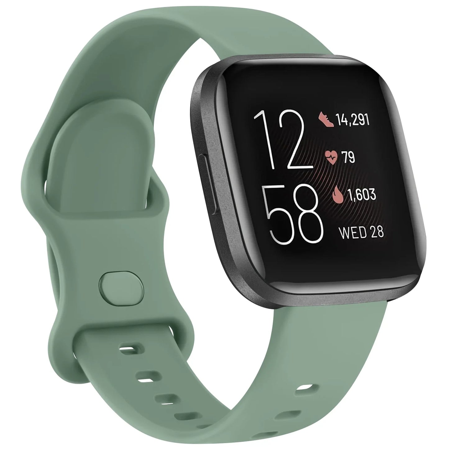 Silicone Watch Strap for Fitbit Versa/Versa 2/Versa Lite Band Soft Adjustable Wristband for Fitbit Versa Smartwatch Watchband