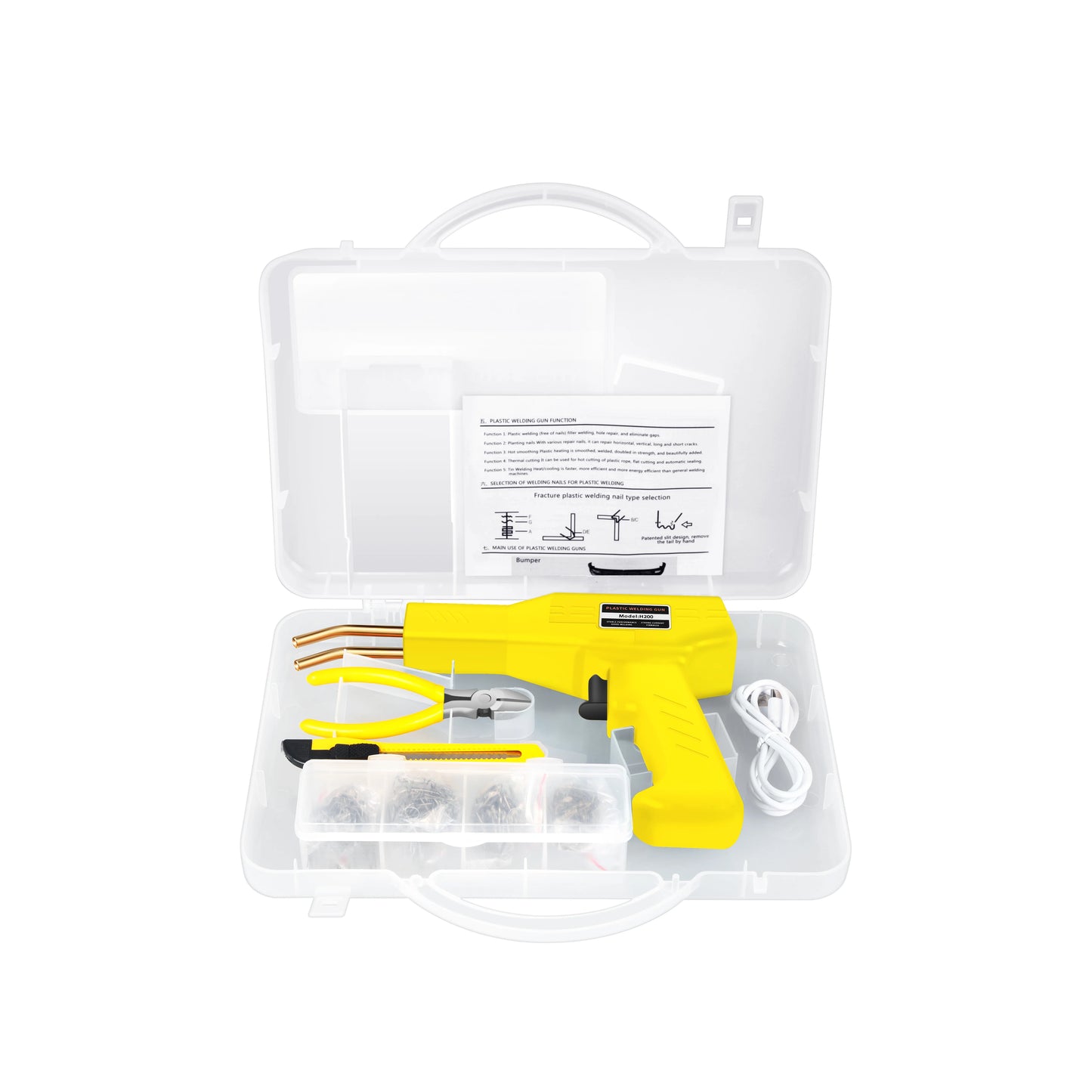 New Heat Gun Plastic Welding Machine Bumper Soldering Iron Staples Bumper Repair Car Tools Kit HOT Stapler Plastic Welder