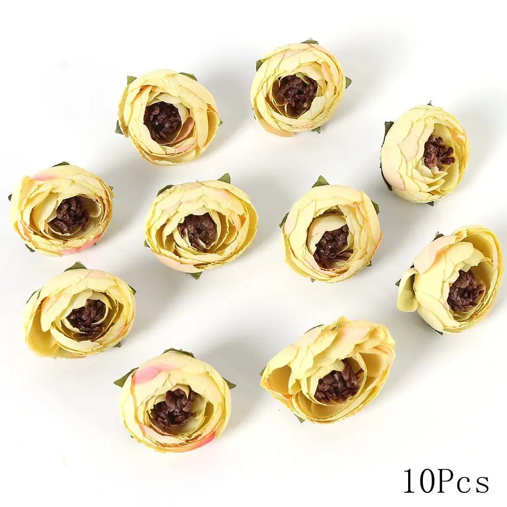 Yellow Artificial Flowers Heads Silk Fake Flowers for Home Decor Party Wedding Decoration DIY Valentine's Day Gifts Accessories