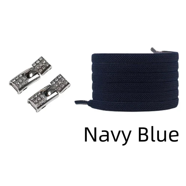 Elastic Laces Sneakers Diamond Cross Locks Shoelaces Without ties Kids Adult 8MM Width No Tie Shoe laces Rubber Bands Shoelace