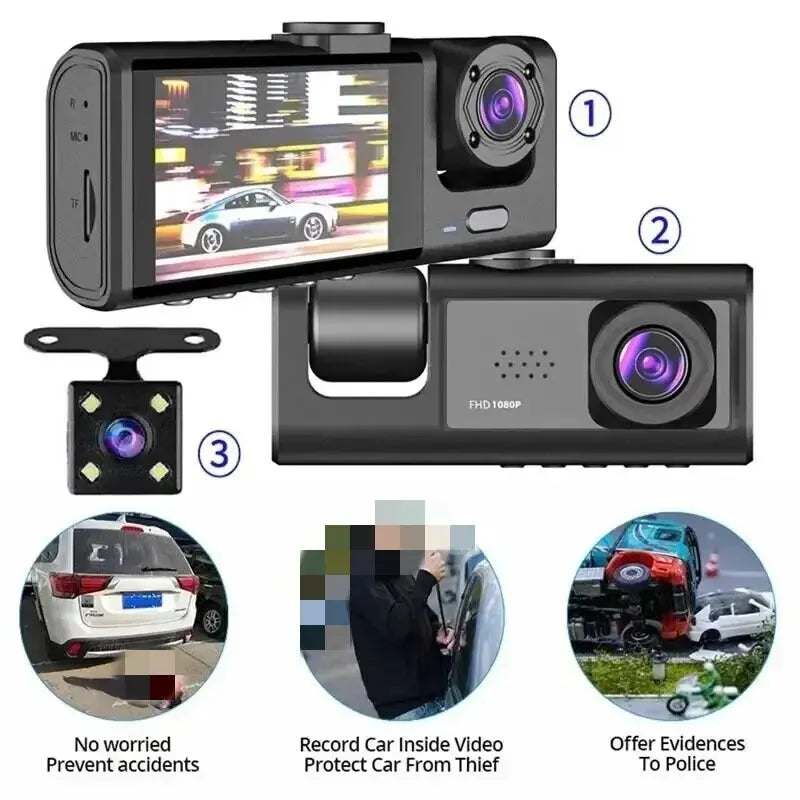 Driving hotsell Recorder 3 Channel Dashcam