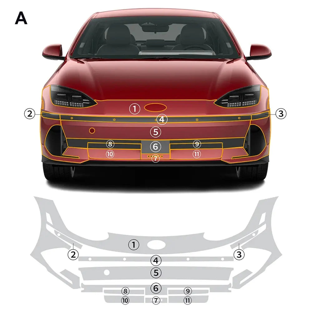 PFCC for Hyundai Ioniq 6 2023 2024 Car Body Precut Sticker Paint Protection Film Anti-Scratch TPU Clear Bra PPF Decal 8.5mil
