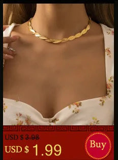 Lacteo Trendy Gold Color Petals Shape Short Neck Chain Necklace Choker for Women Jewelry Collar Clavicle Necklaces Gifts Party