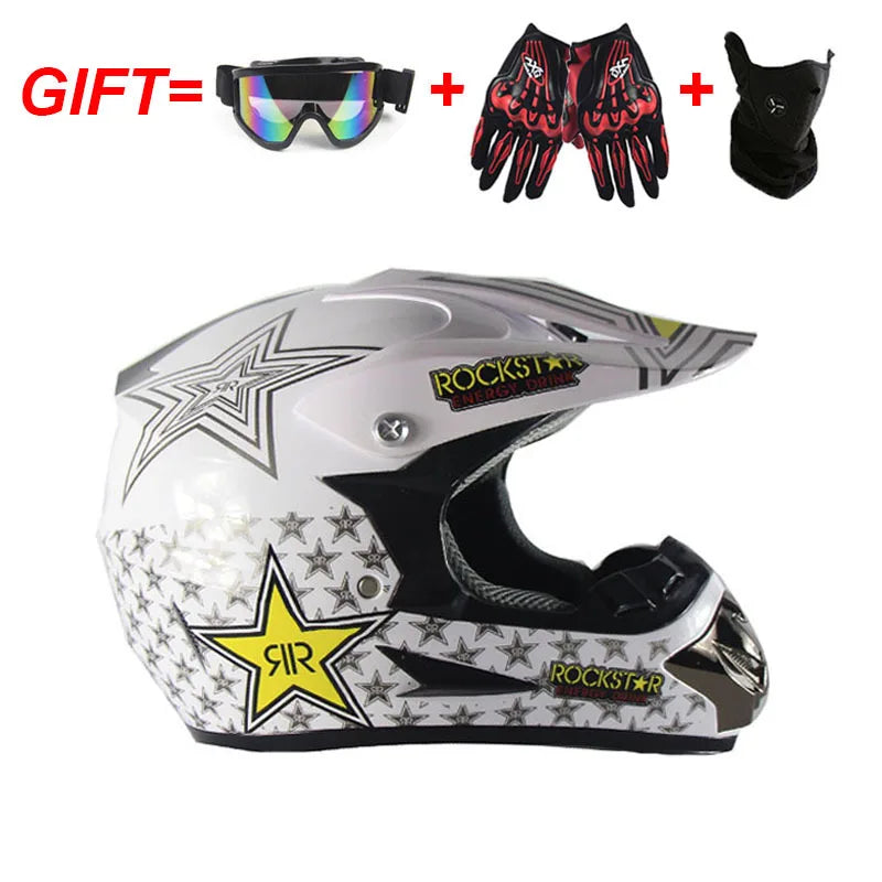 Adult Motocross Dirt Bike Helmet Dirtbike ATV Helmet Unisex Adult Men Women Adjustable Off-Road Motorcycle Helmet