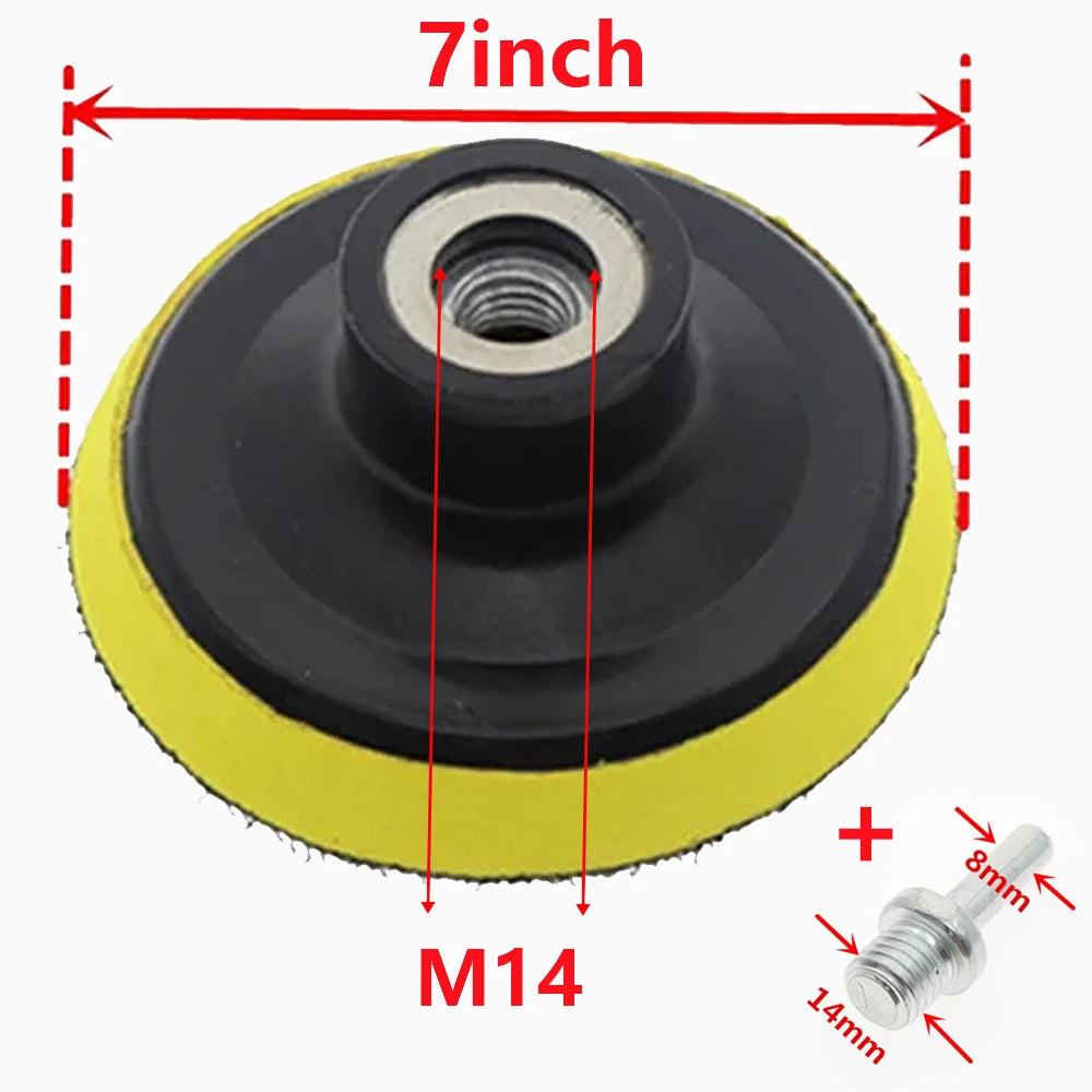 3/4/5/6/7inch M10 M14 Backing Pad Sanding Holder Disc Hook and Loop Polishing Backer Plate Drill Rod for Polisher Grinding Tool