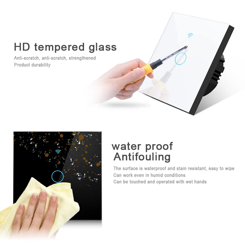 Tuya WIFI Smart Home Switch Light Wall US/EU Glass Touch Panel Voice Wireless Remote Control by Alexa Google Home