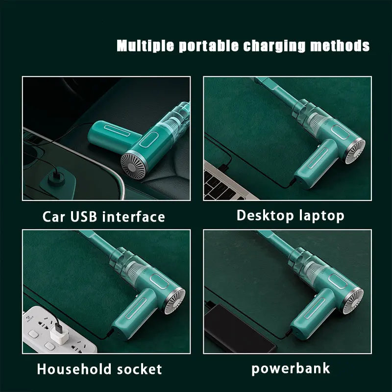 Portable Car Vacuum Cleaner WireLess Charging Handheld Car Household High-Power Multi-Functional Small Vacuum Cleaner