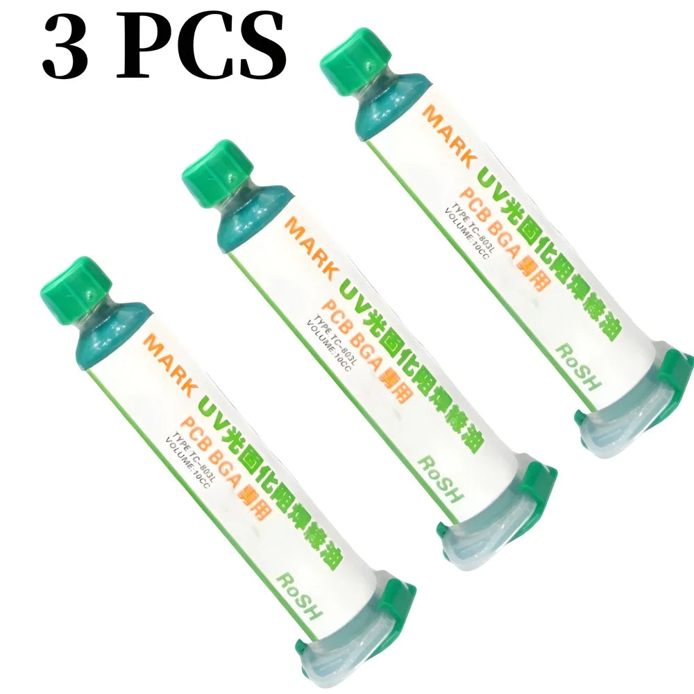 1-5pcs 10CC UV Curing Solder Mask Ink Resistance Paste Green Oil for PCB BGA Circuit Board Protect Paint Electronic Repair Tools