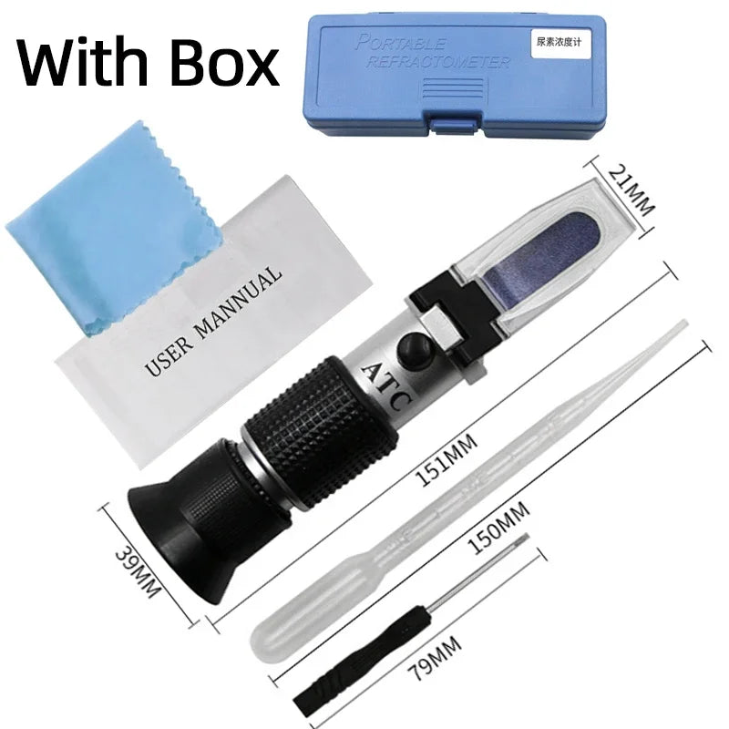 4in1 Car Urea Fluid Tester Antifreeze Densitometer Diesel Exhaust Battery Fluid Glass Freezing Point Water Coolant Refractometer