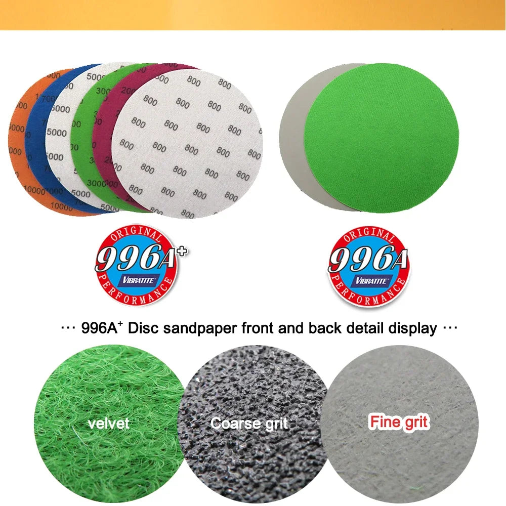 6 Inch Waterproof Hook and Loop Sanding Discs 60-10000 Grit Flocking Sandpaper 150mm for Wet Dry Grinder Polishing, 10 Pieces