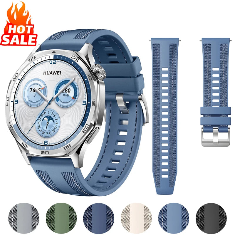 Official 22mm Nylon Straps For HUAWEI WATCH GT5 Pro 46mm Band Sport Composite Wristbands Bracelet GT4 GT3 GT2 GT5 Accessories
