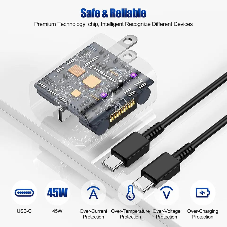 PD 25W USB C Charger Quick Charge 3.0 Super Fast Charging With Type C Cable For Samsung Galaxy S23 S22 S21Ultra Note 20