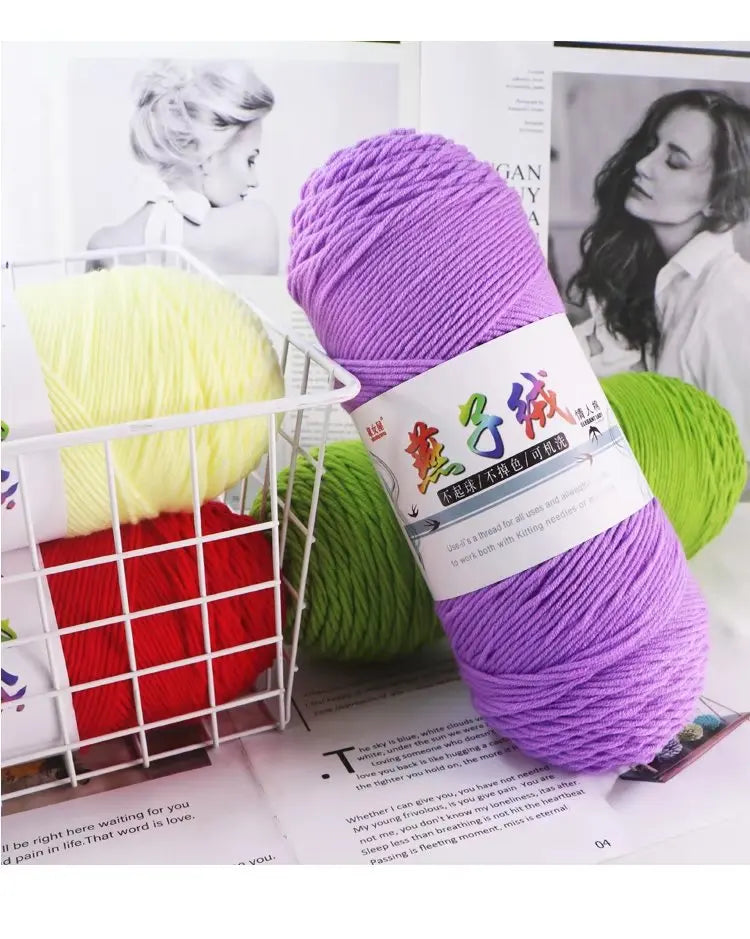1Pc 200g Milk Cotton yarn for hand knitting Acrylic Crocheting Thread Yarn Crochet Doll sweater bag blanket slipper
