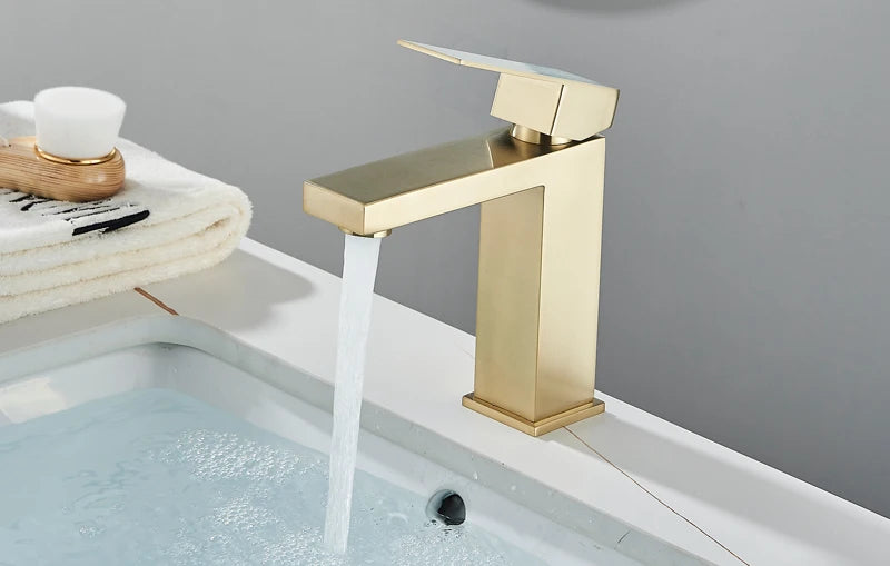 Shinesia Bathroom Faucets Stainless Steel Basin Faucet Tall And Short Deck Mounted Bathroom Sink Mixer Tap Hot And Cold Water