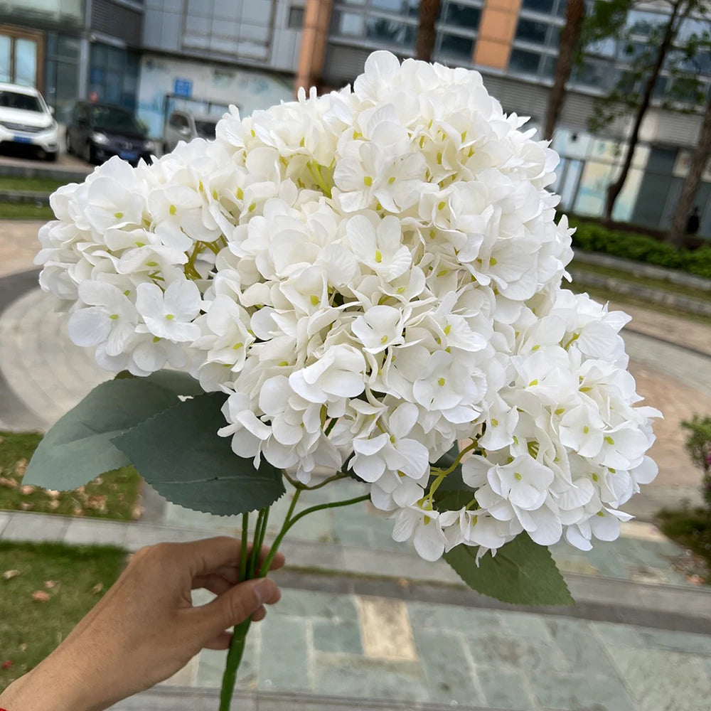 Large Artificial Hydrangea Macrophylla Really Touch Big Head DIY Bridal Bouquet Home Garden Wedding Party Decoration Accessories
