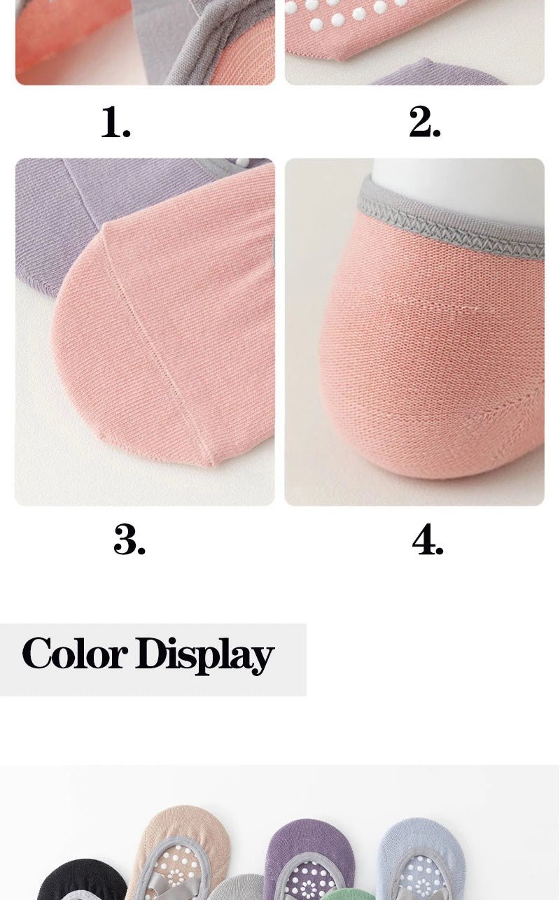 1/ 3Pair Professional Women Yoga Sock Silicone Anti-slip Ballet Pilates Socks Women Backless Breathable Bandage Yoga Sport Socks