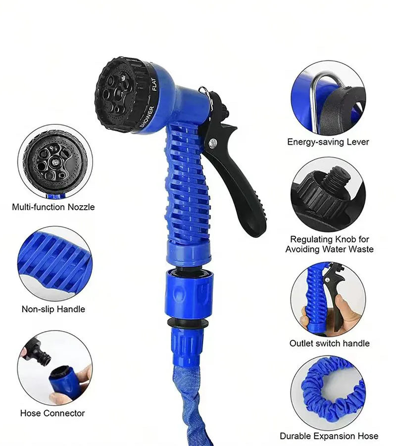 Water Gun, 7Water Spraying Functions, Home Expandable Magic Hose, High-Pressure Car Wash, Garden Watering Hose
