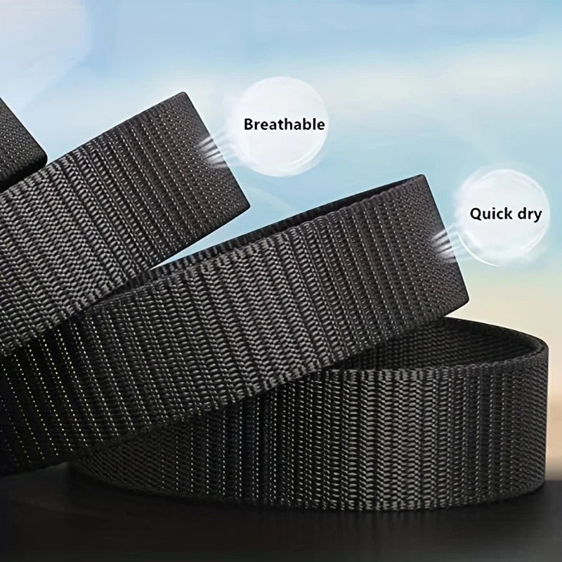 Nylon Belt Automatic Buckle Outdoor Multifunctional Tactical Canvas Belts Light Comfortable Non-metal Belt