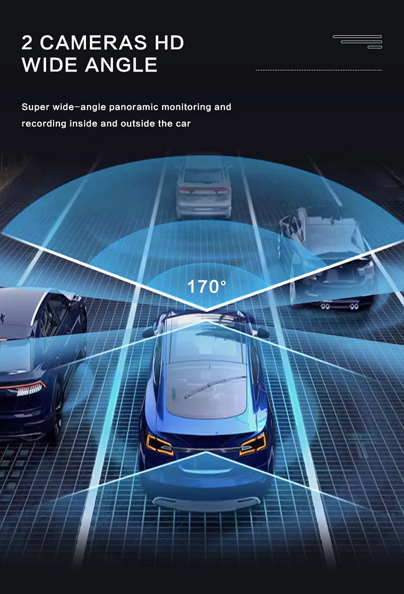 New Car 2-recorder High-definition Night Vision 1080P Car Driving Recorder Suction Cup 2-lens Car Front and inside Video