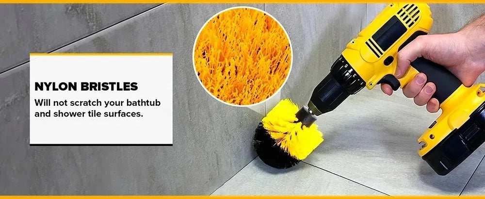 1 PC Electric Scrubber Brush Round Drill Brush Kit Corner Cleaning Brush Kit for Cordless Scrubber Grout Floor Tub Shower Tile