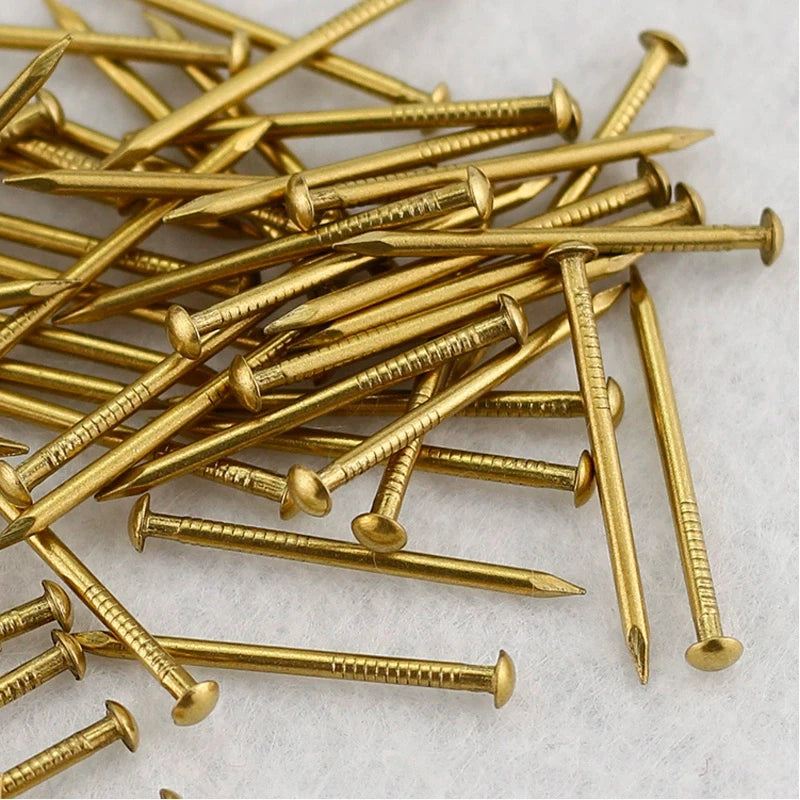 1.5mm/2.0mm 20g Mini Brass Nails - Round Head Copper Brads for Woodworking, Model Making & DIY Crafts (Gold Color )