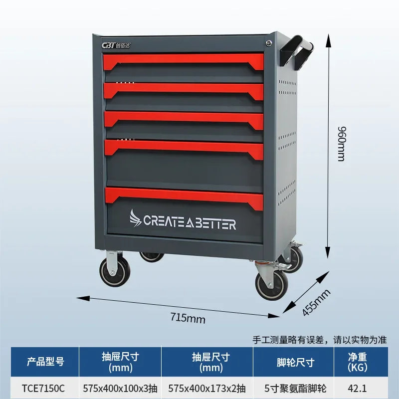 2025 hot saleAuto repair tool cart Drawer type parts cabinet Mobile trolley Hardware storage cabinet Heavy tool cabinet Cross-bo