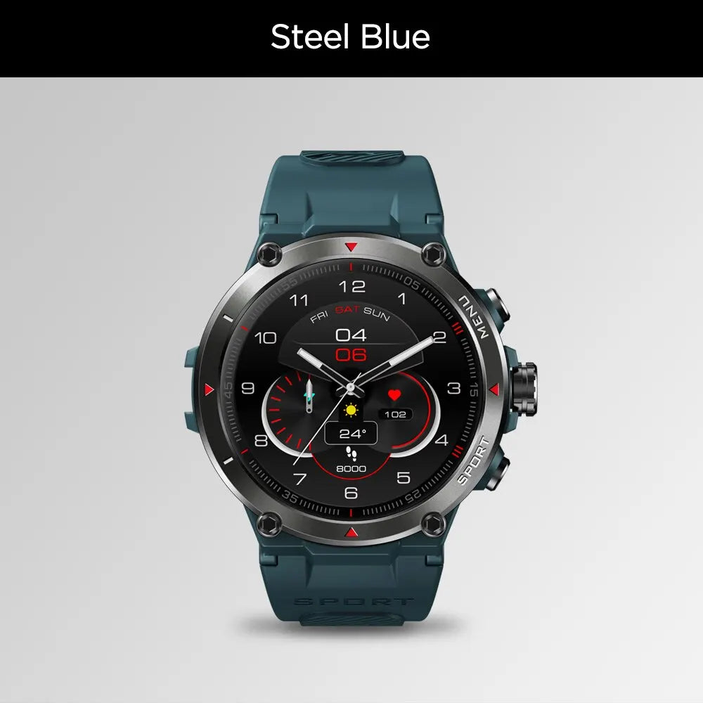Zeblaze Stratos 2 GPS Smart Watch AMOLED Display 24h Health Monitor 5 ATM Long Battery Life Smartwatch for Men