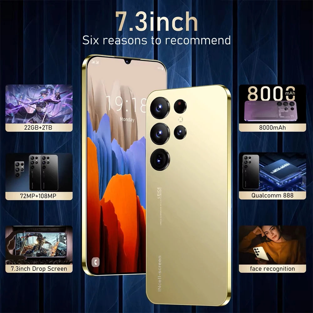 2025 Original Pad S25 ultra Tablet PC 7.3 inch HD 4K Android 13 22GB+2TB 7800mAh Battery 4G 5G Dual Sim Card WiFi GPS Google Tab