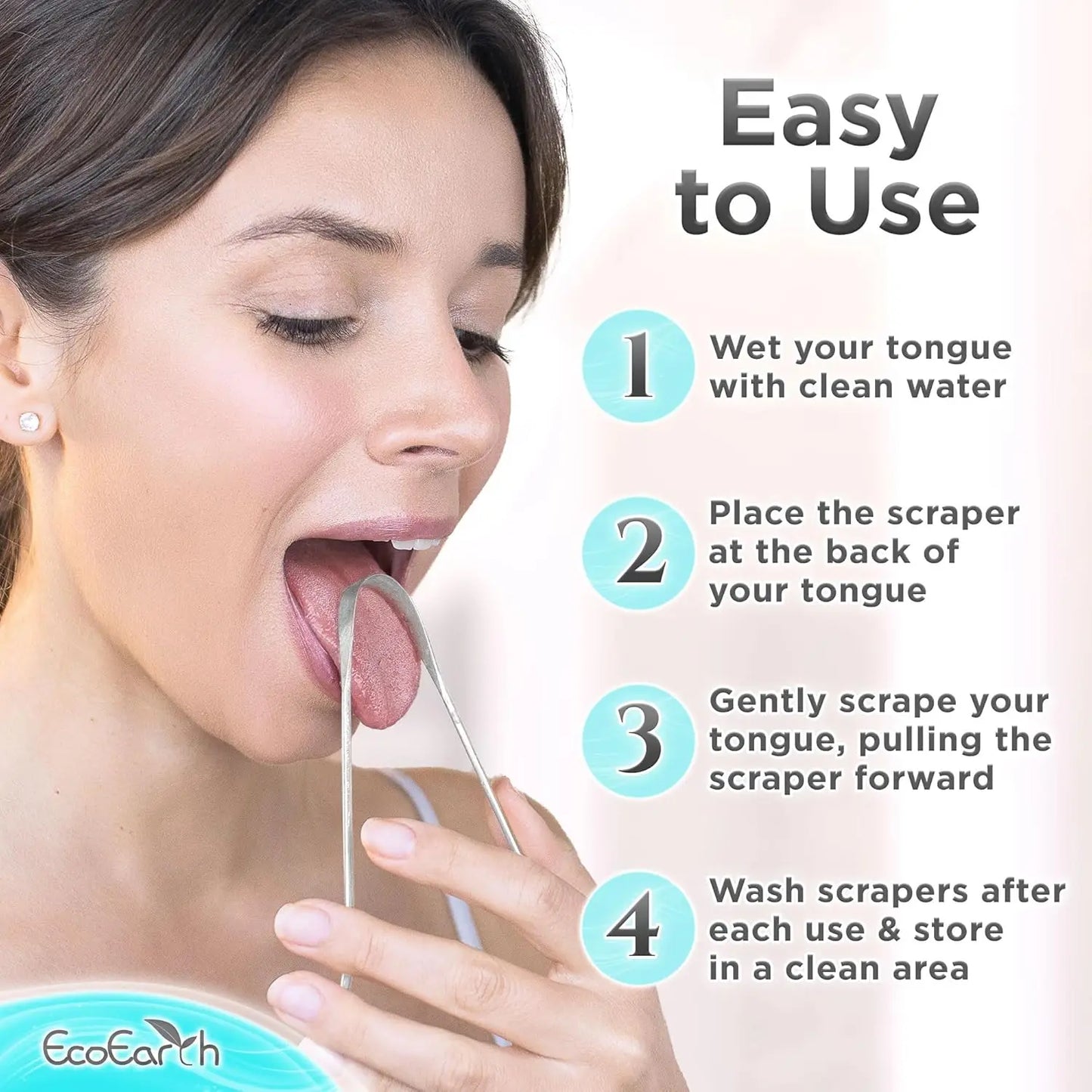 Set of 3 Tongue Scrapers for Adults Tough Metal Tongue Cleaner w/Storage Case Stainless Steel Tongue Scrubber for Fresh Breath