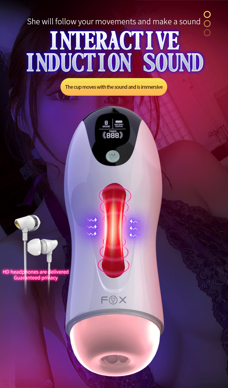Adult Products Men's Automatic Airplane Cup Sucking Telescopic Intelligent Sound Heating Simulation Channel Sex Masturbation