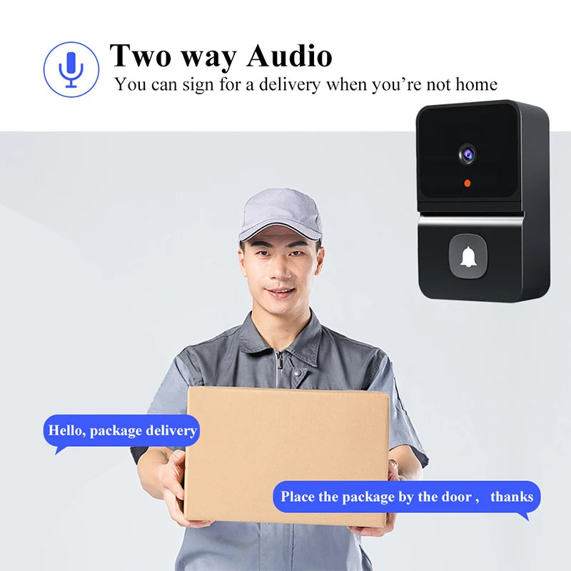 Z30 Smart Visual Doorbell Two-way Intercom Infrared Night Vision Remote Monitoring Security System Wifi Video Door Bell