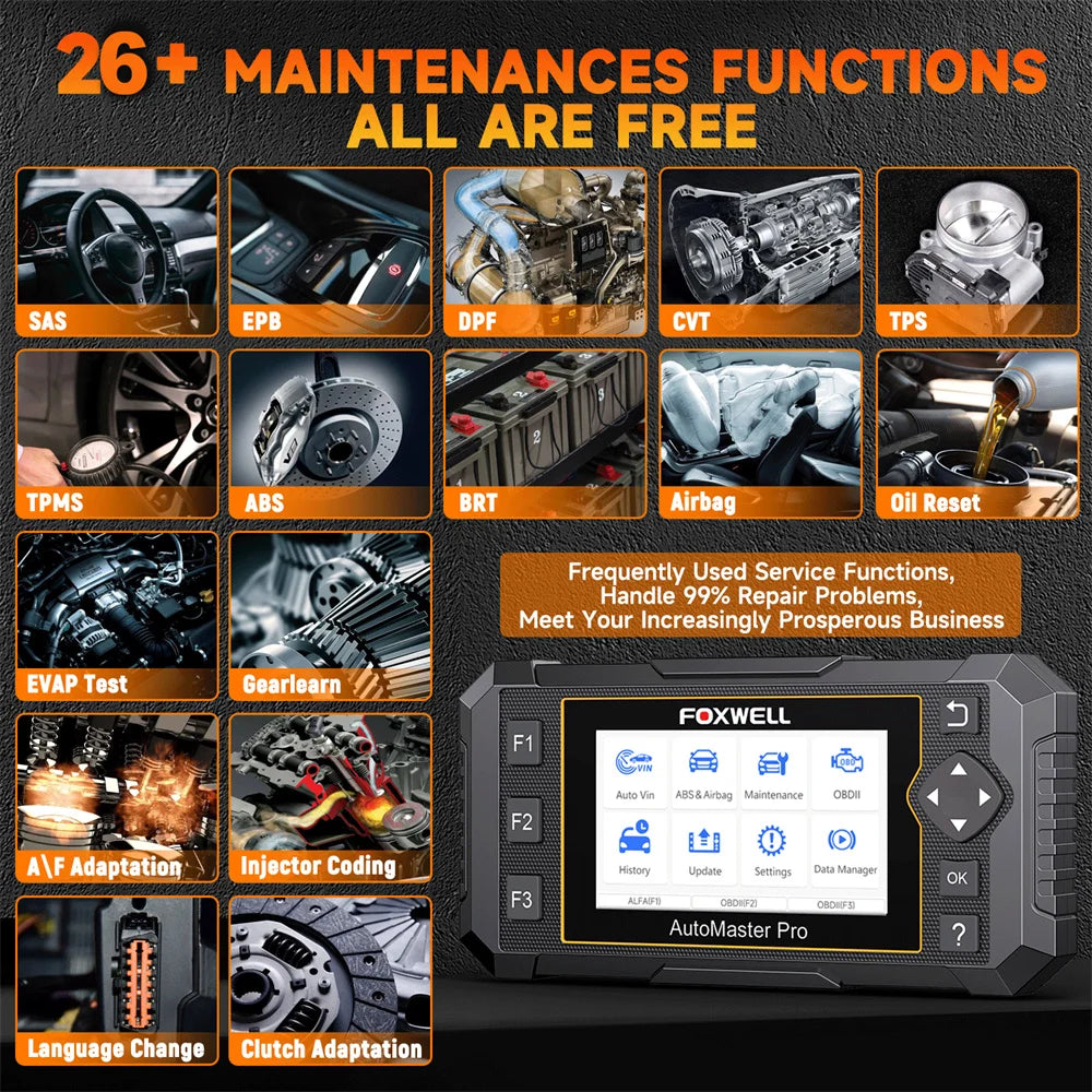 FOXWELL NT650 Pro OBD2 Automotive Scanner SAS A/F OIL EPB BRT TPS 26+ Reset Bidirectional Auto Car Diagnostic Tool Wifi Update