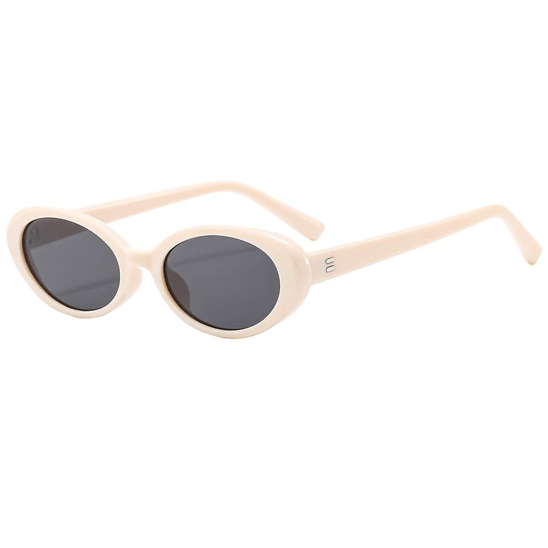 New Women's Retro Oval Sunglasses Black Small Frame Fashion Brand Trendy Hot Points Sun Glasses Female Lady Goggle UV400