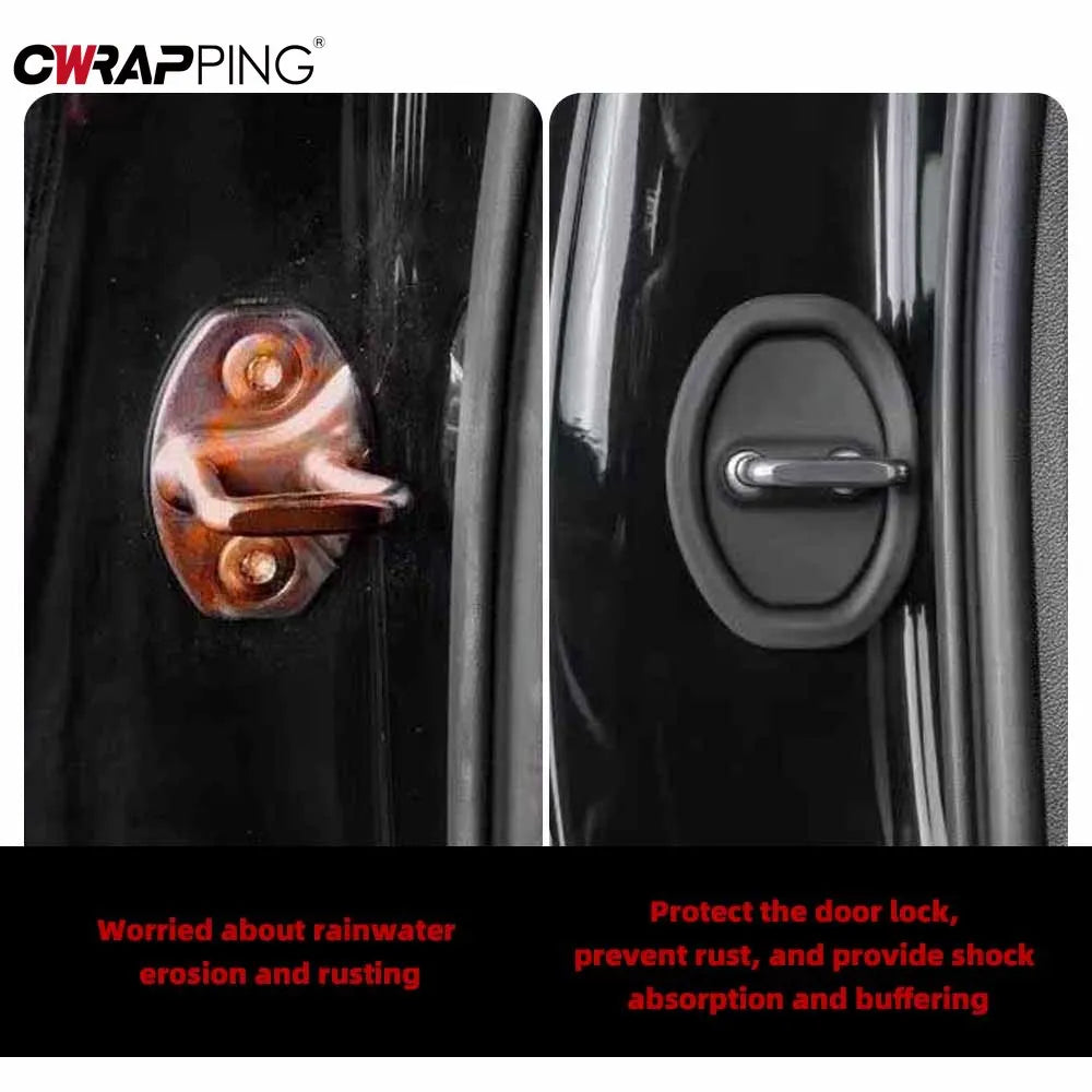 Car Door Shock Absorber Flexible Door Lock Protector Silicone Cover Car Doors Lock Buckle Mute Protective Cushion Accessories