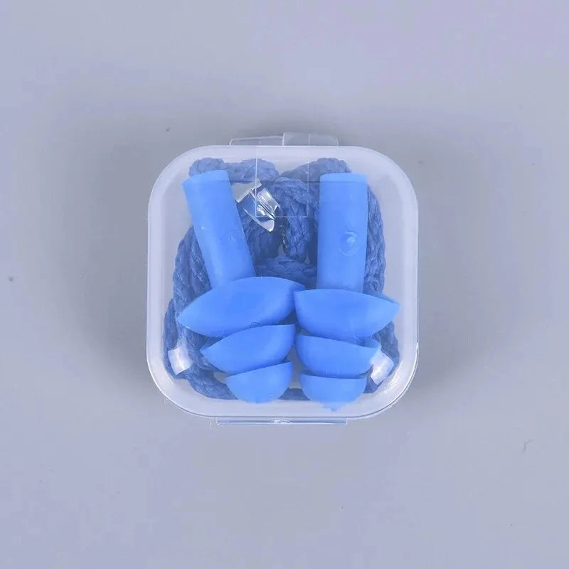 1 Pc Silicone Ear Plugs Sleep Earplugs Noise Reduction Swimming Earplugs With Rope For Diving Underwater Ear Plugs