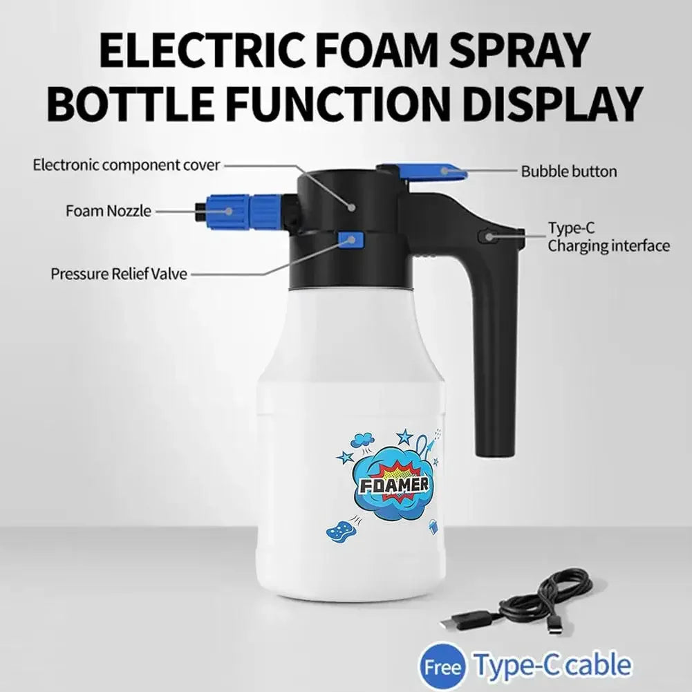Electric Foam Sprayer Foam Generator for Car Wash Lithium Battery Foam Lance 1h Endurance Car Wash Towel Foam Wash