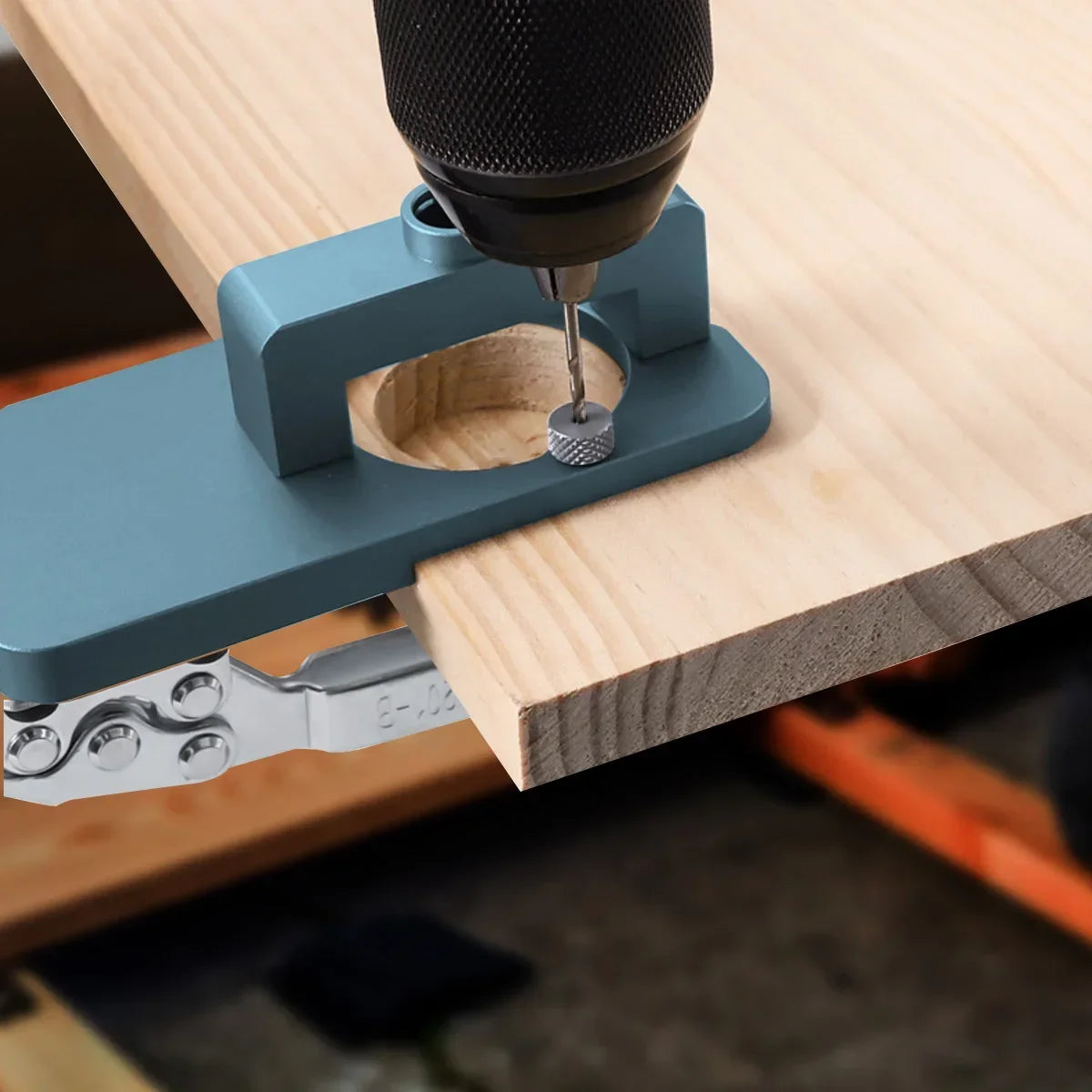 35mm Hinge Boring Jig Kit - Concealed Hinge Drilling Guide Jig - Aluminum Alloy Hinge Hole Opener Template Puncher Locator