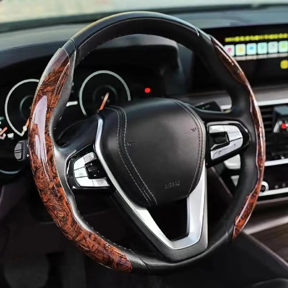 Non-slip Steering Wheel Cover Great Touch Steering Wheel Cover Universal Wood Grain Steering Wheel Covers Anti-slip for Cars
