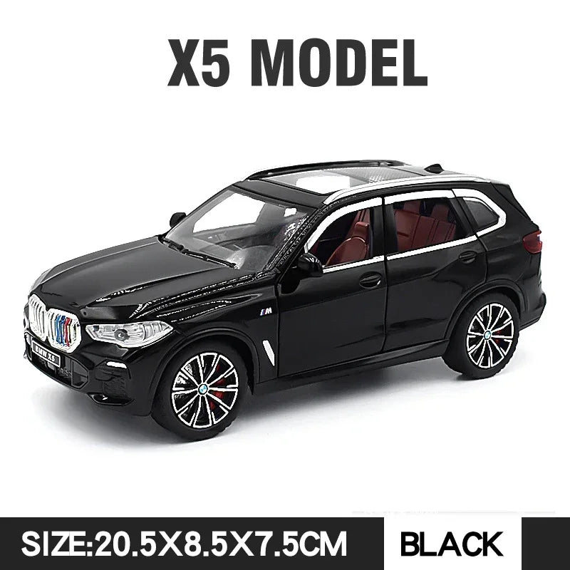 1/24 X5 Alloy SUV Model Car Toy Diecasts Metal Rear Wheel Pull Back Function Vehicle Models With Sound Light Toys For Kids Gifts