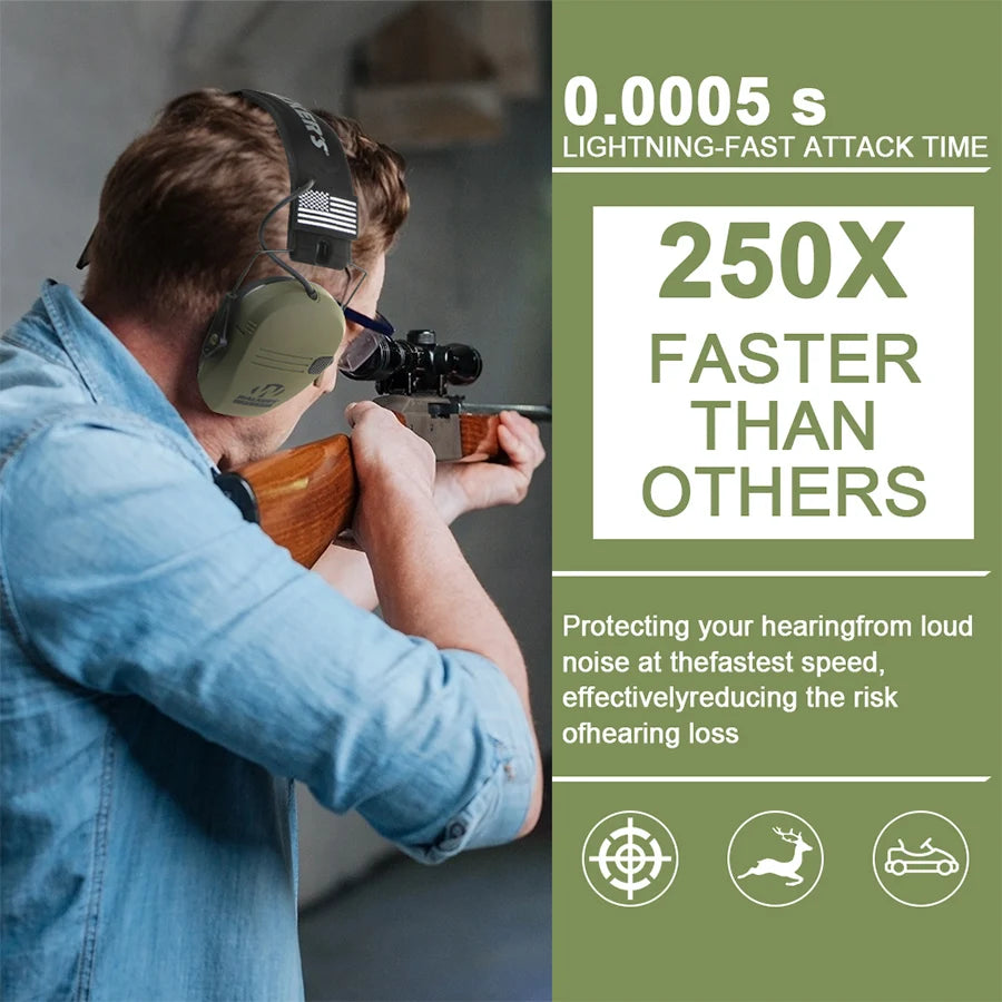 Original Military Tactical Electronic Shooting Earmuffs Outdoor Hunting Sound Pickup Noise Reduction Protection Hearing Headset