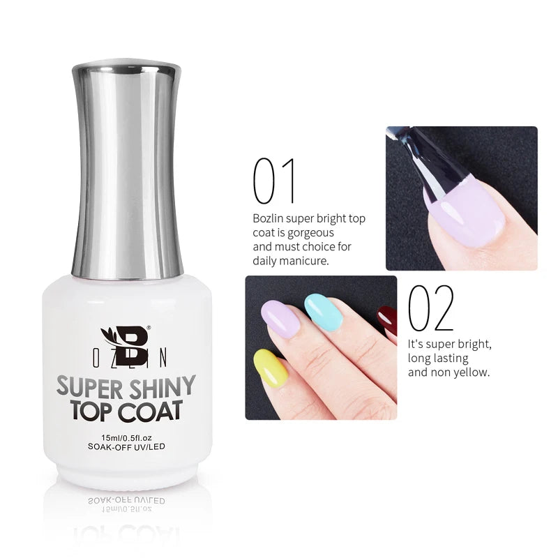 BOZLIN 15ML Nail Tips Glue Gel For Falses Nail Tips Fast Extension 3 IN 1 Function Nails Art Transparent Gel Polish Soak Off UV