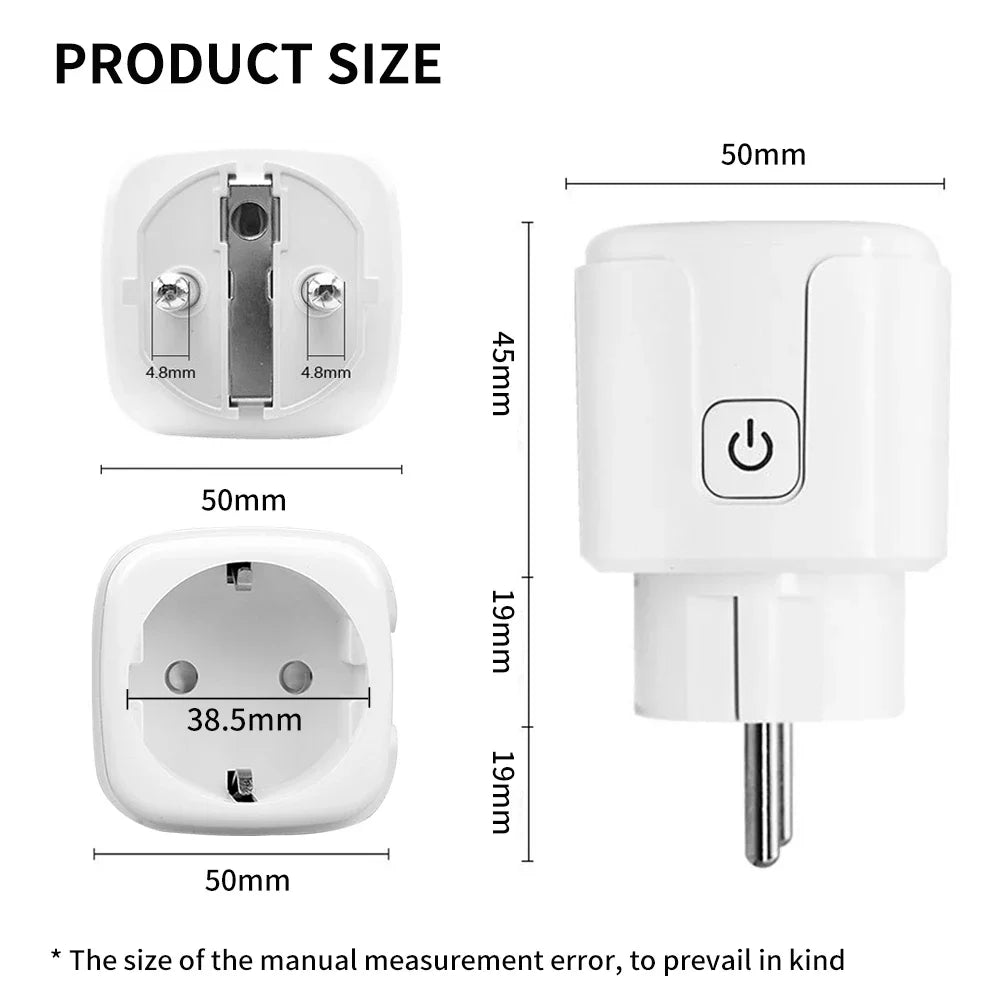 TNCE Tuya Smart Home Socket WiFi/Zigbee 16/20A EU Plug Outlet Remote Control Timer Power Monitor Support Voice Google Home Alexa