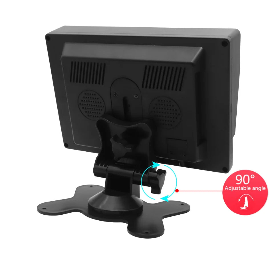 Smartour AHD 7inch TFT LCD Car HD Monitor Rear View Monitor Support CVBS 1080P AHD Camera 2 x 4PIN Video Input