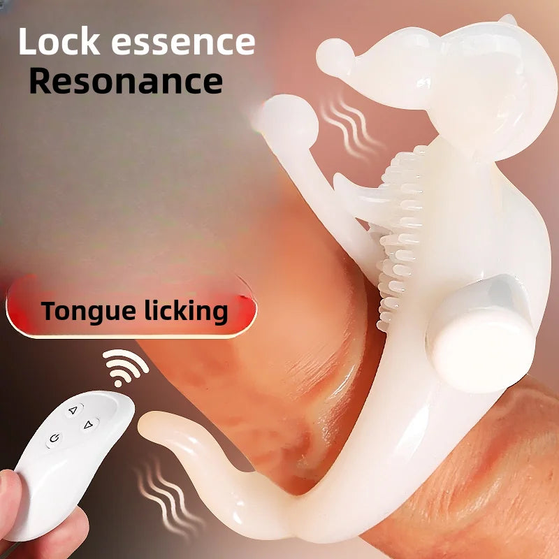 Vibrating cock ring delayed ejaculation enhanced erection training tool penis and scrotum restraint sperm locking ring men's toy