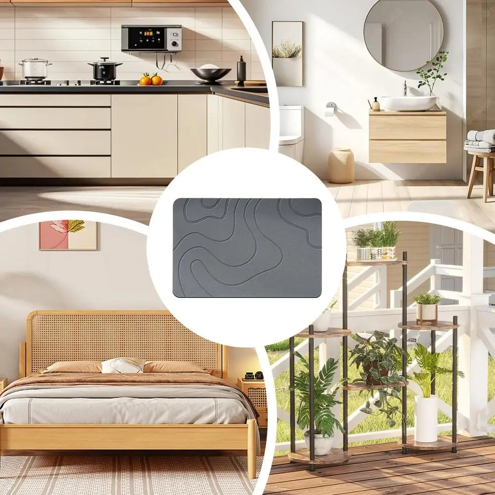 Indoor Diatomite Stone Bath Mat Diatom Mud Soft Mat Water Absorption Quick Drying Diatomite Stone Shower Mat Entryway Rugs