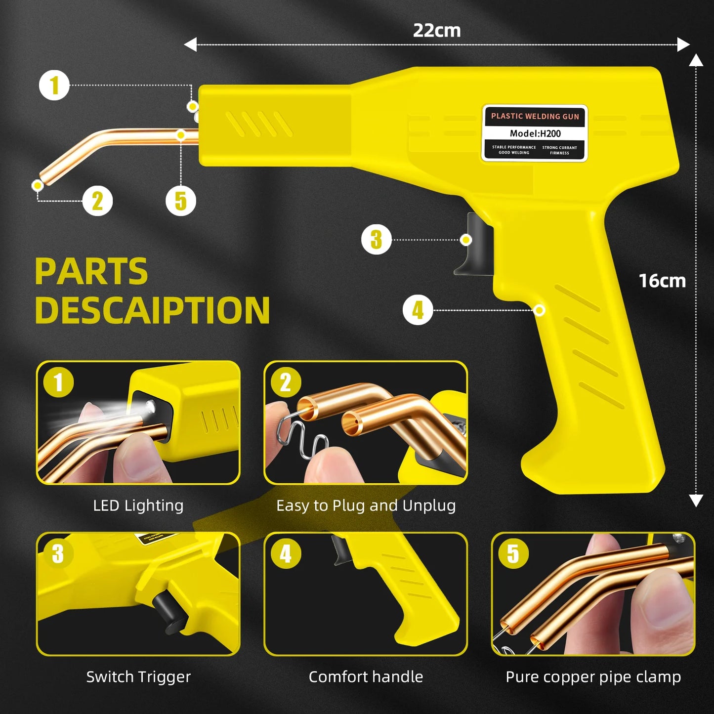 New Heat Gun Plastic Welding Machine Bumper Soldering Iron Staples Bumper Repair Car Tools Kit HOT Stapler Plastic Welder