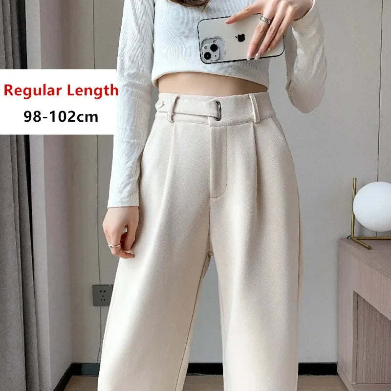 Fashion women's straight leg pants loose casual wide leg pants women straight leg small stylish senior all match all match pants